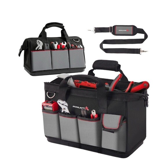 IRONLAND Tool Bag Organizer 16.5 Inch for men, Waterproof Heavy Duty ToolBag - Picture 1 of 7